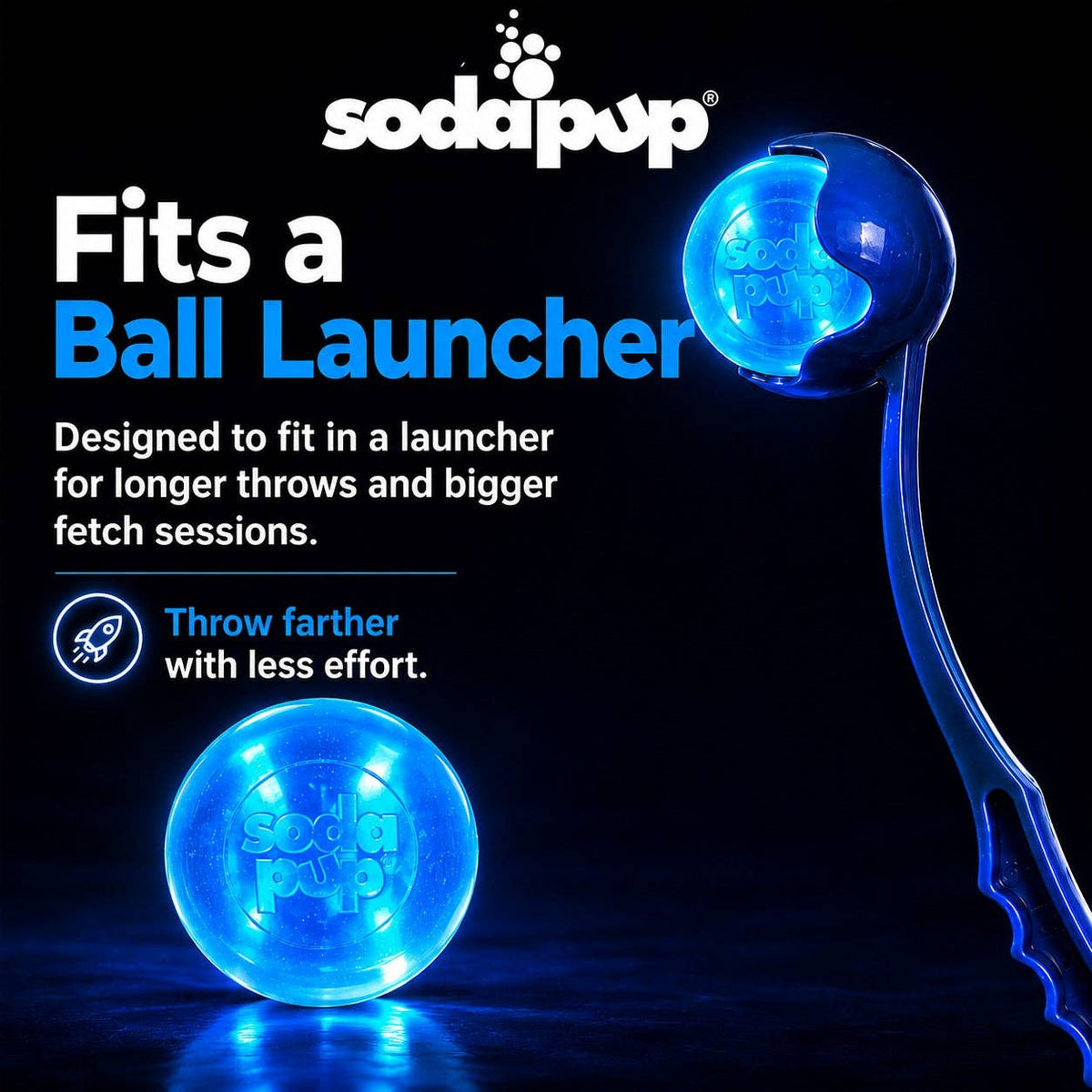 SodaPup Dog Toys - Strobe Ball Light-Up Dog Toy - Durable Floating Chew Ball | Made in USA