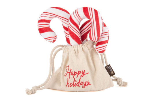 P.L.A.Y.'s Holiday Classic Candy Canes Dog Plush Toy Set