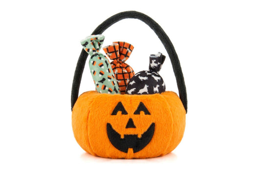 P.L.A.Y.'s Howl-o-ween Pumpkin Basket Dog Plush Toy Set