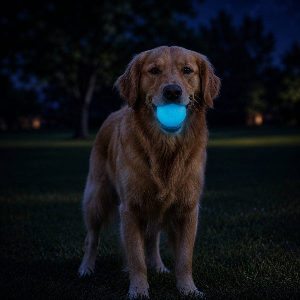 SodaPup Dog Toys - Strobe Ball Light-Up Dog Toy - Durable Floating Chew Ball | Made in USA