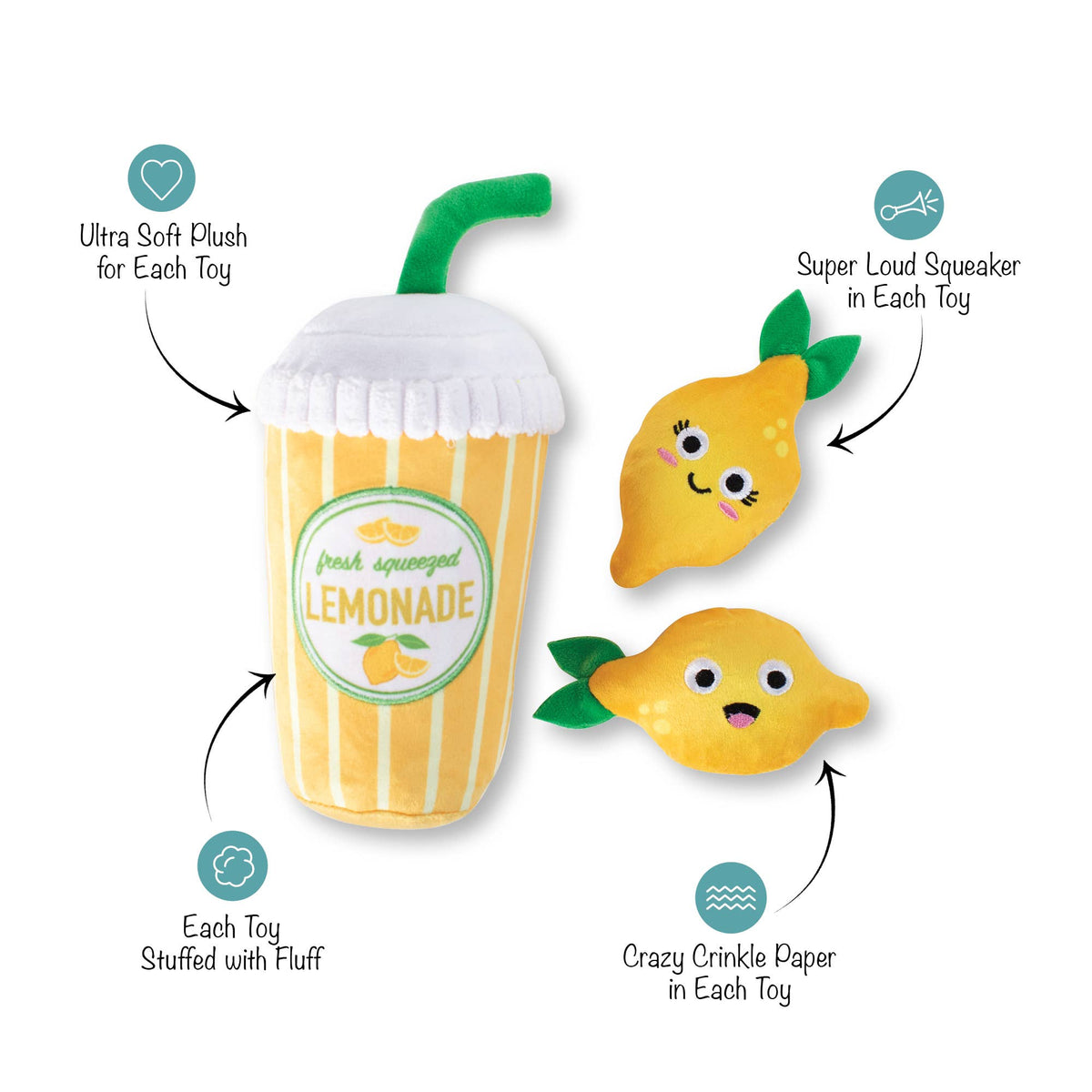 Petshop by Fringe Studio's Pucker Up 3pc Dog Plush Toy Set