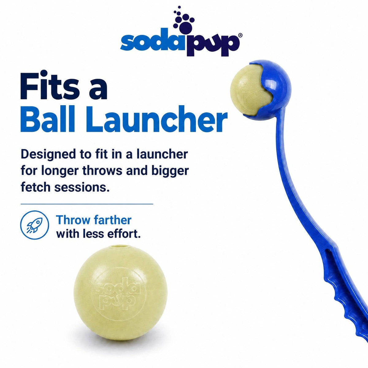 SodaPup Dog Toys - Glitter Ball 3-Pack Dog Toy | Soft PUP-X Rubber Floating Fetch Ball with Treat Dispenser | USA Made
