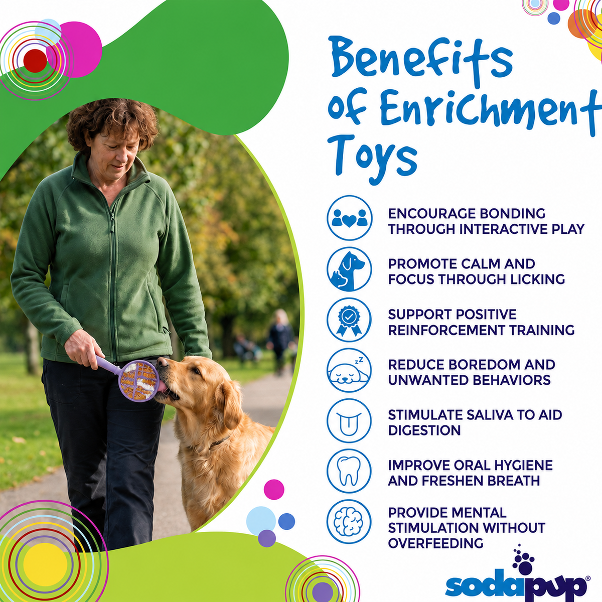 SodaPup Dog Toys - EStick Hand-Held Dog Enrichment Target Training Toy - Interactive Lick Stick | USA Made