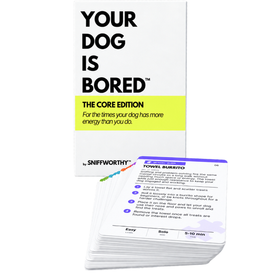 SodaPup Dog Toys - YOUR DOG IS BORED - 32 ENRICHMENT ACTIVITY CARD DECK