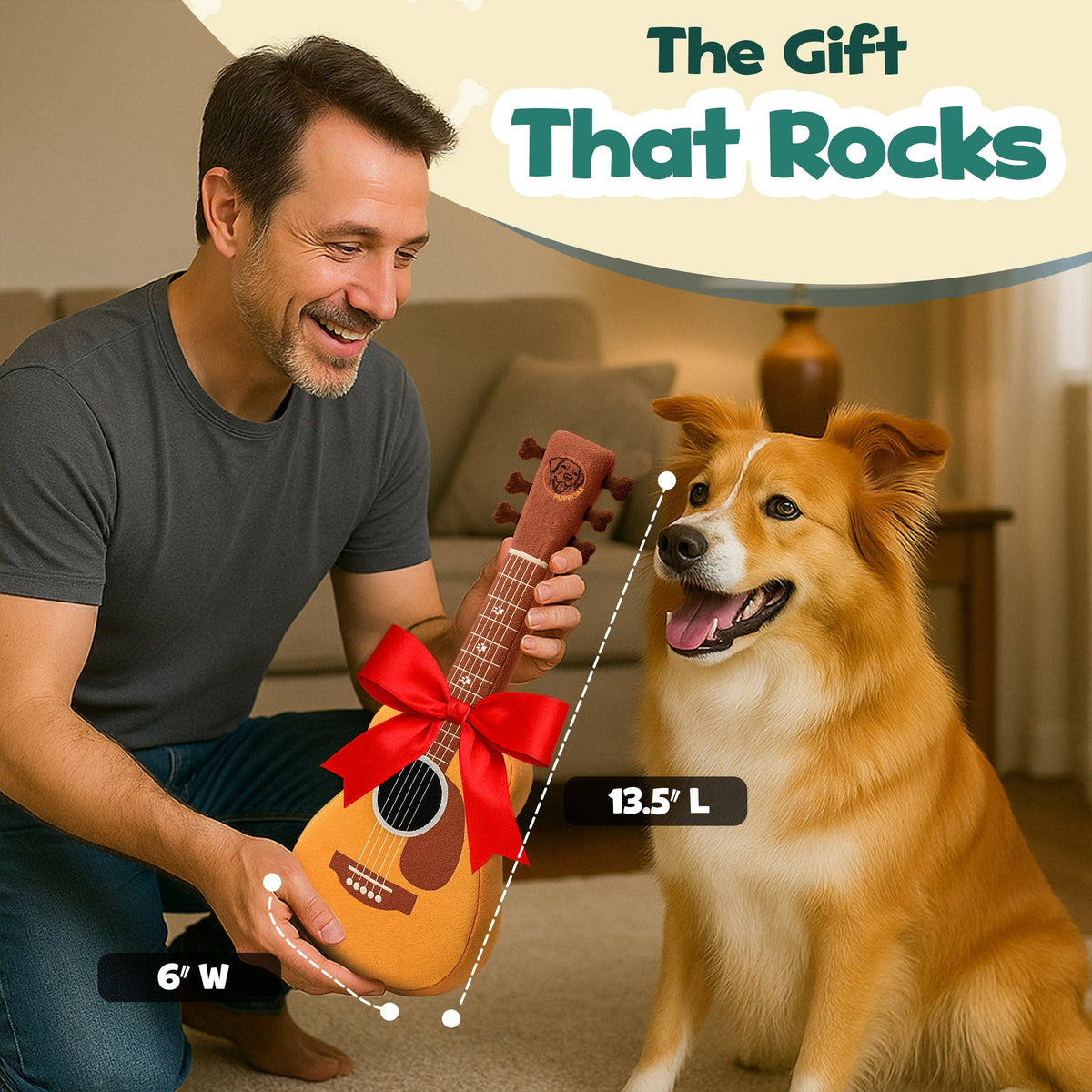 PUPROAR Acoustic Guitar Dog Plush Toy