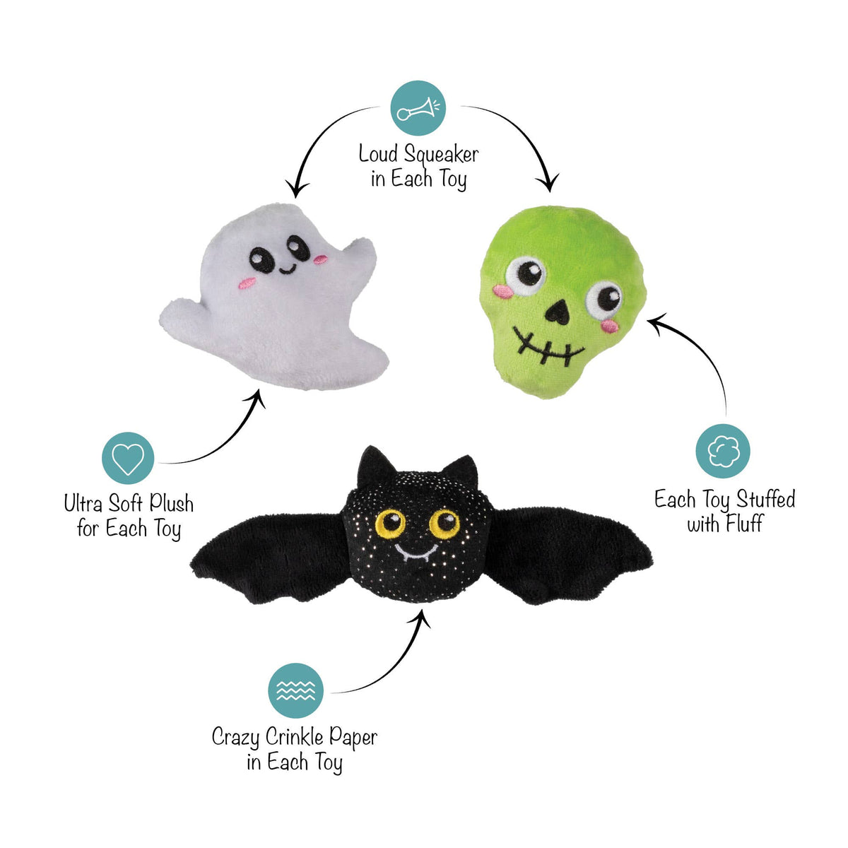 Petshop by Fringe Studio's Boo Ya 3pc Dog Plush Toy Set