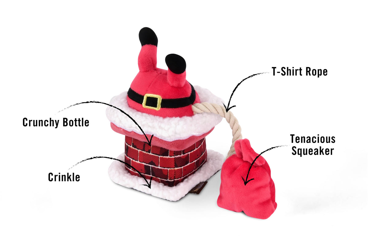 P.L.A.Y.'s Merry Woofmas Clumsy Claus Dog Plush Toy