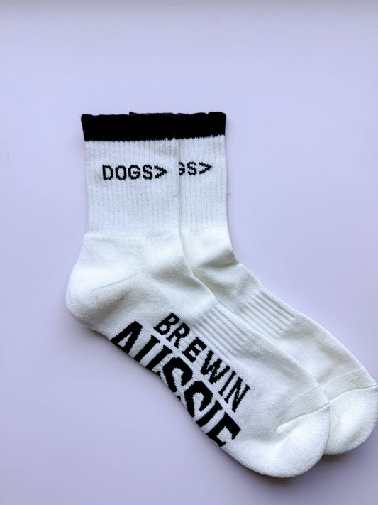 Brewin Aussie CO. "Dogs>" Crew Socks 
