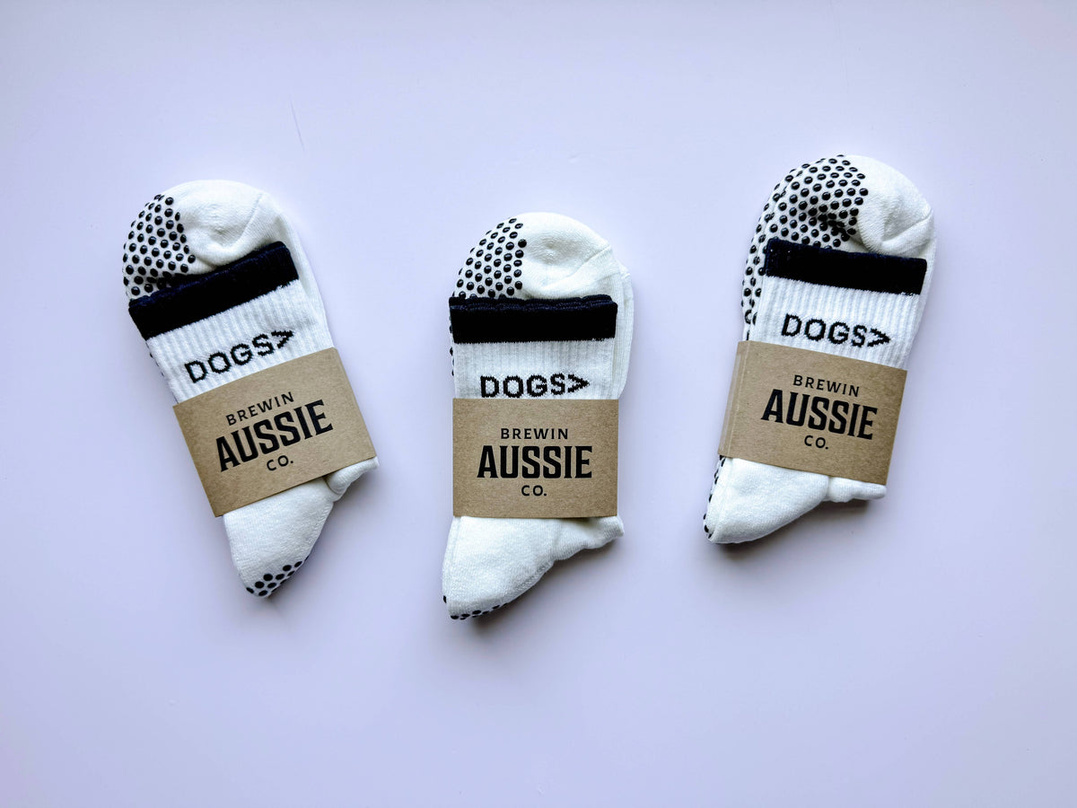 Brewin Aussie Co. "Dogs>" Athletic Grip Socks 