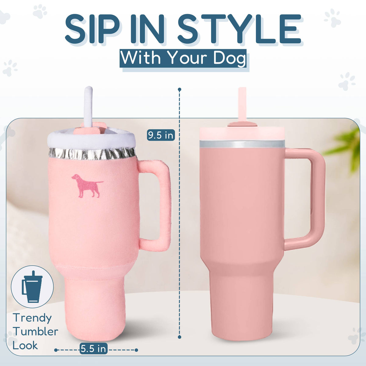 UPROAR Pup Cup Tumbler Dog Plush & Squeaky Toy