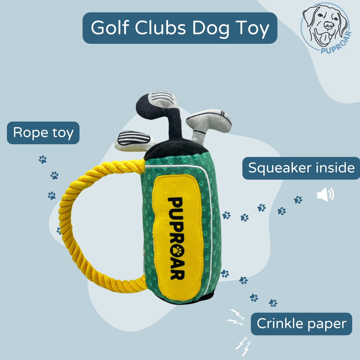 PUPROAR Golf Dog Plush Toy