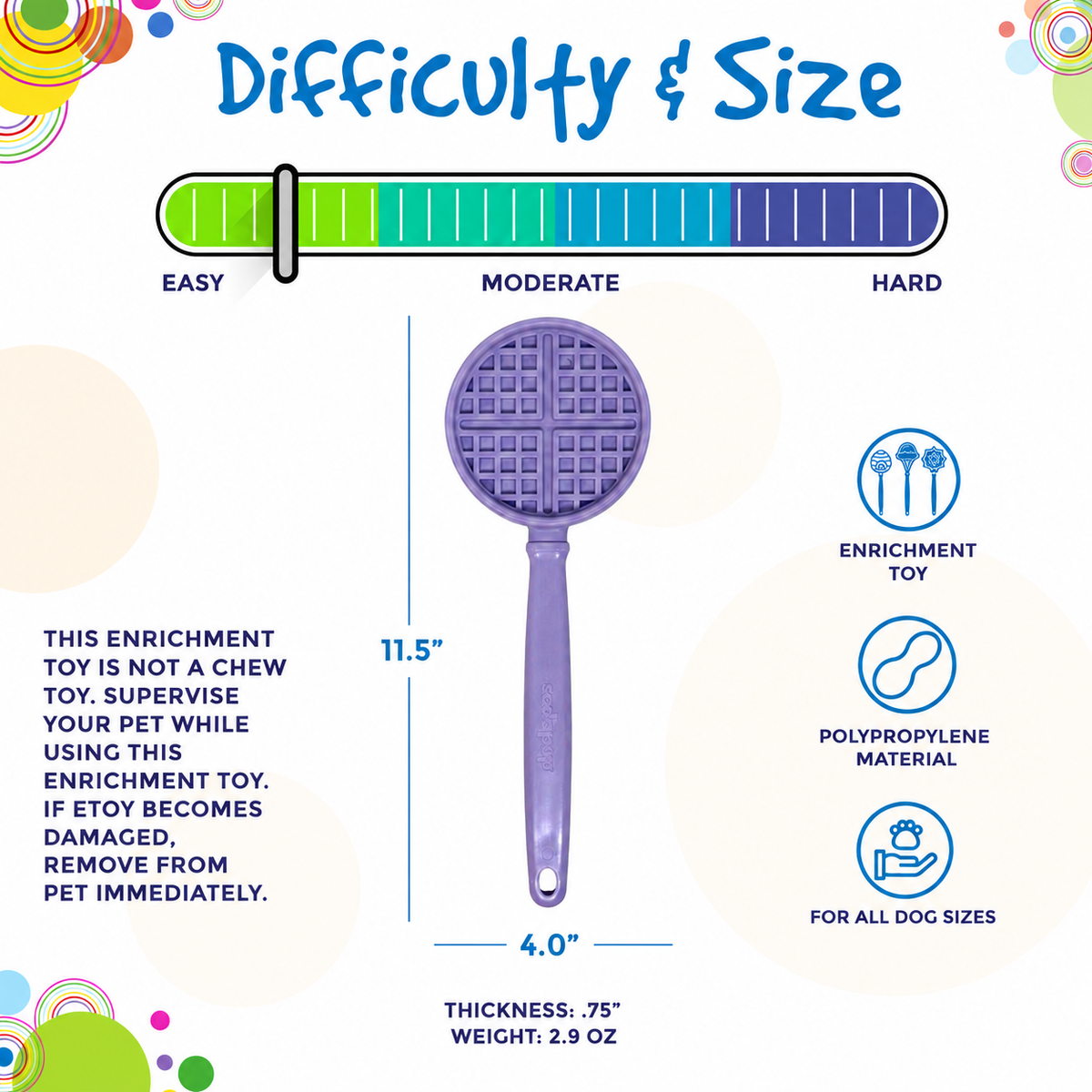 SodaPup Dog Toys - EStick Hand-Held Dog Enrichment Target Training Toy - Interactive Lick Stick | USA Made